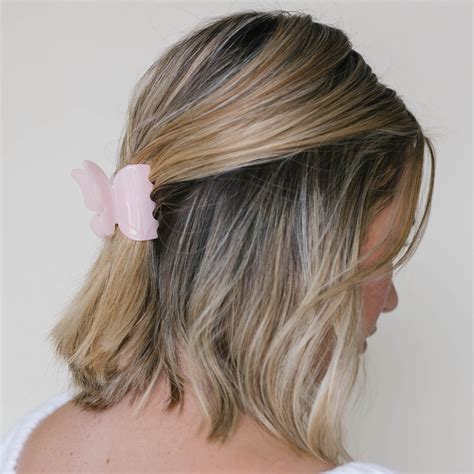 Pink Butterfly Claw Clip In 2021 Short Hair Styles Easy Hairdos For