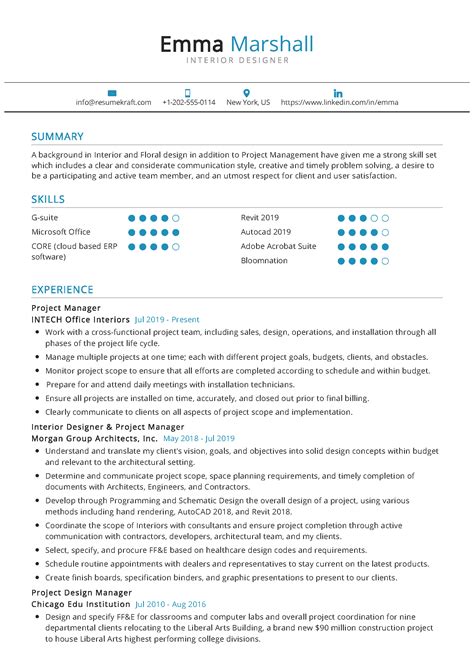 Interior Designer Resume Format Free Download Design Talk