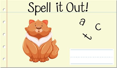 Spell English Word Cat 295604 Vector Art At Vecteezy