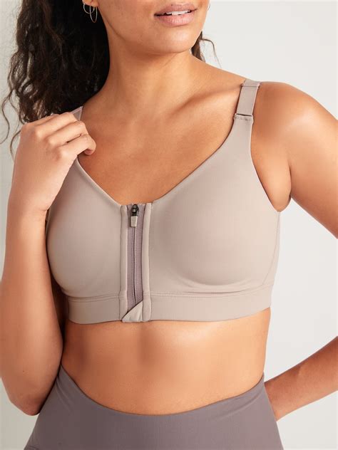 High Support Powersoft Zip Front Sports Bra For Women C C Old Navy