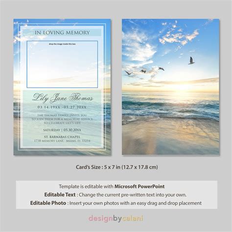 Funeral Announcement Template Printable Funeral Invitation Etsy Canada