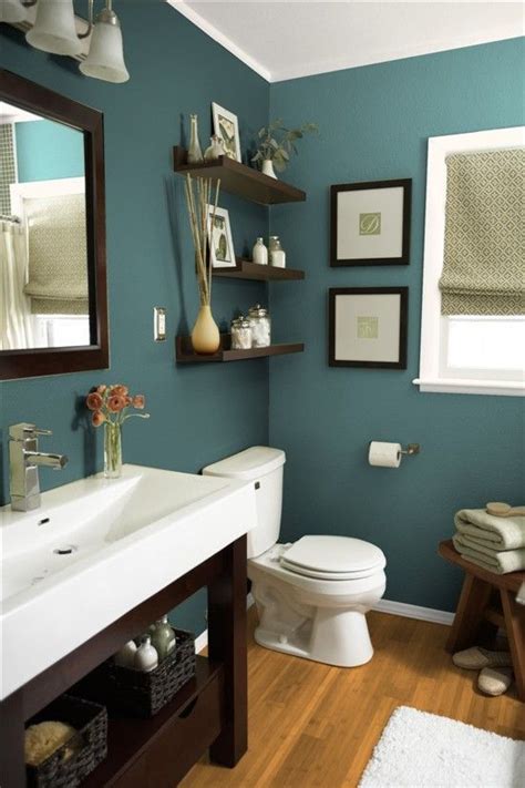 We have prepared different color combinations for your bathroom. Love the wall color with the white sink and dark wood ...