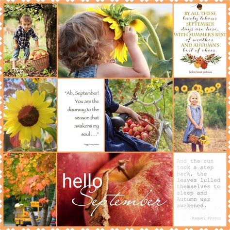 Hello September Sunflower Collage By D Welsh Featuring Quotes By