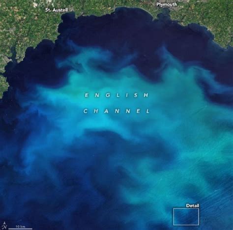 Satellite Images Show English Channels Bright Blue Phytoplankton Bloom