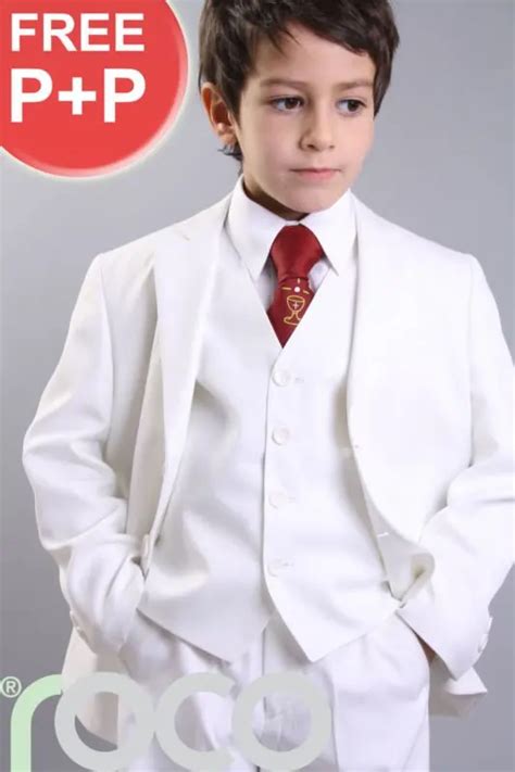 Boys Ivory Suit Boys Holy Communion Suit First Communion Red Chalice