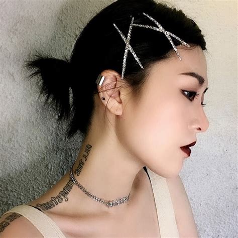 New Korea Shiny Silver Rhinestones Hair Pins Crystal X Shaped Hair