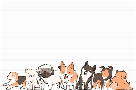 Download Dog Lover Pattern Lined Note Paper Template Vector Premium