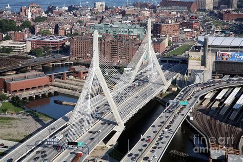 Aerial Of Zakim Bridge Photograph By Bill Cobb Fine Art America