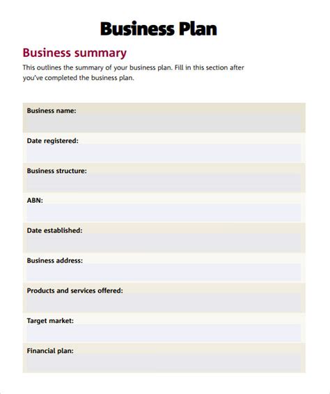 Simple Business Plan Template 9 Documents In Pdf Word Psd