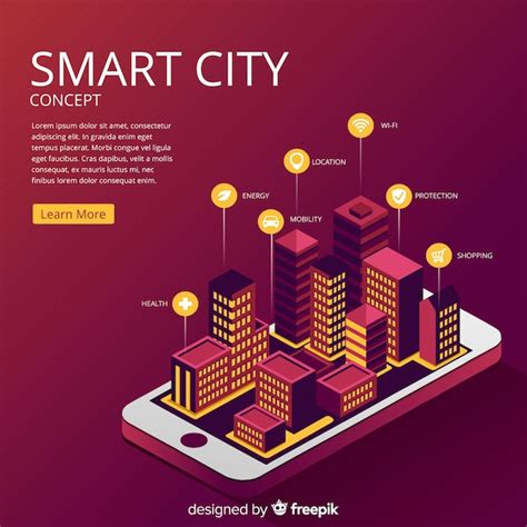 Free Vector Smart City Concept Background