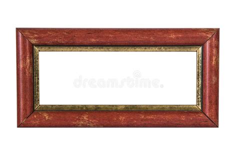 Old Red Wood Photo Frame On White Background Stock Image Image Of