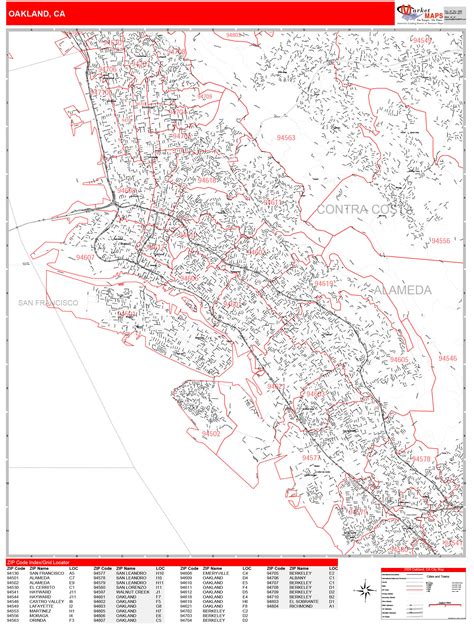 Oakland California Zip Code Map Map