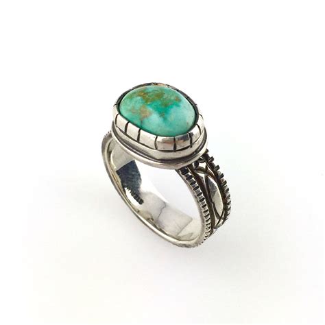 Royston Turquoise Sterling Silver Handmade Turquoise Ring Etsy