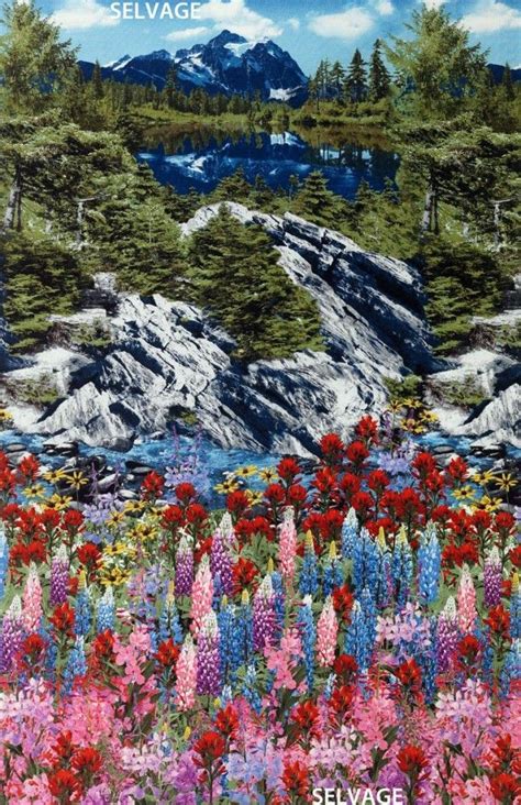 Mountain Scenic Nature C4946 Mountain Cotton Fabric By Timeless