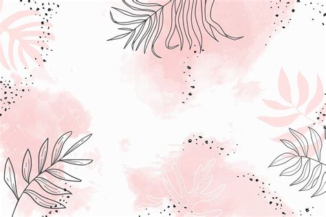 Pink Leafy Watercolor Background Vector Premium Image By