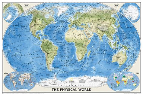 Buy Map World Physical Enlarged And Laminated By National
