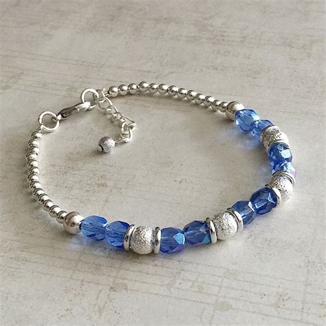 December Birthstone Bracelet Blue Topaz Bracelet Blue Zircon