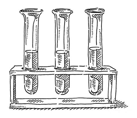 Three Test Tubes Drawing Drawing By Frank Ramspott Pixels