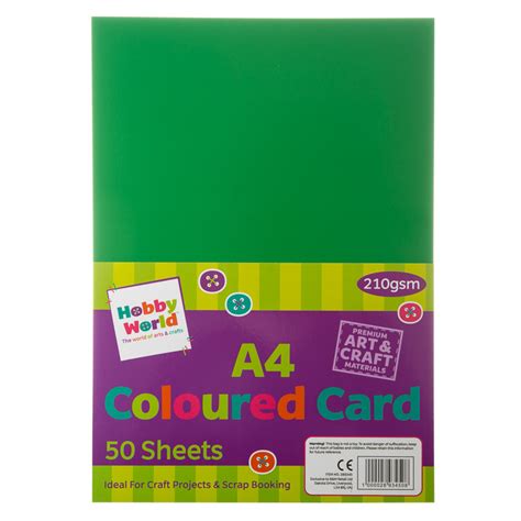 Bandm Hobby World A4 Coloured Card 289345