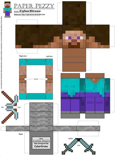 Minecraft Papercraft Bendable Steve Minecraft Bendabl