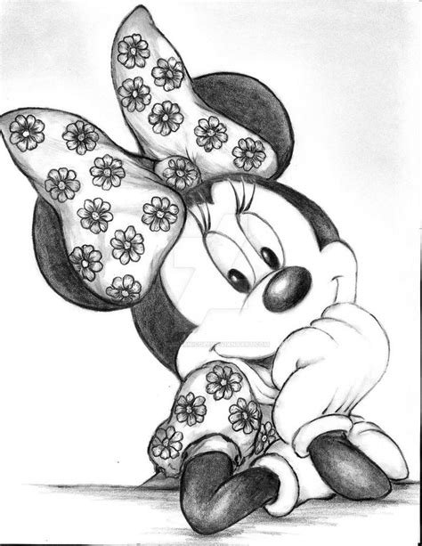 Minnie Mouse By Linus108nicole On Deviantart Mouse Sketch Mouse