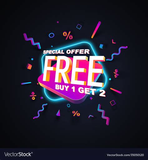 Buy One Get Two Free Isolated Design Royalty Free Vector