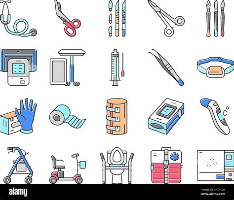 Medical Instrument And Equipment Icons Set Vector Stock Vector Image