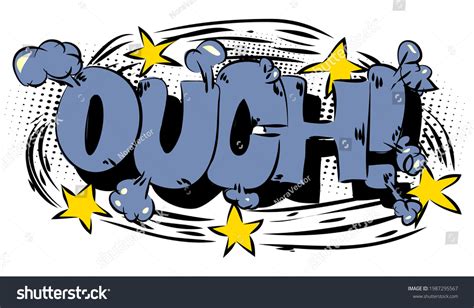 Ouch Comics Word Vector Retro Abstract Stock Vector Royalty Free