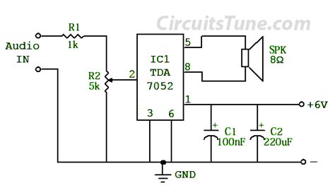Simple Circuit Diagram For Amplifier By Tda7052 Circuitstune
