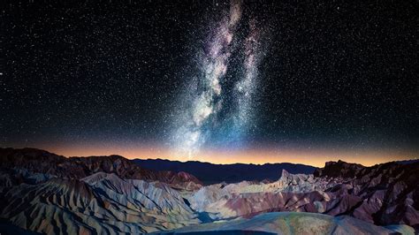 Nature Landscape Stars Night Mountains Galaxy Milky Way