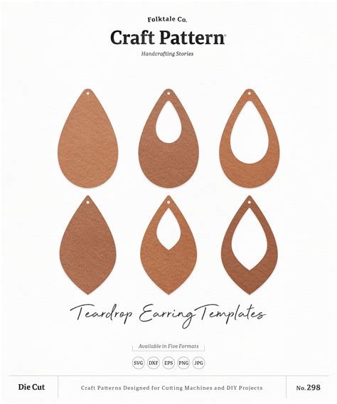 Teardrop Earring Template Free