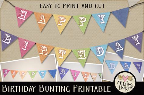 Happy Birthday Bunting Printable By Clikchic Designs