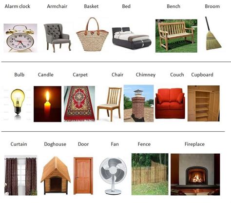 Furniture Vocabulary 250 Items Illustrated Esl Buzz