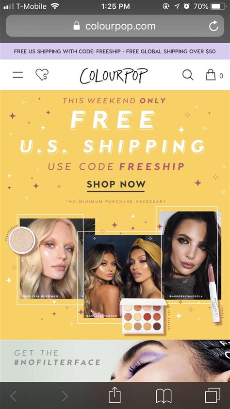 Colourpop's shipping policy couldn't be simpler: Colourpop free shipping no minimum weekend US only, use ...