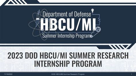 2023 Dod Hbcumi Summer Research Internship Program Info Session Youtube
