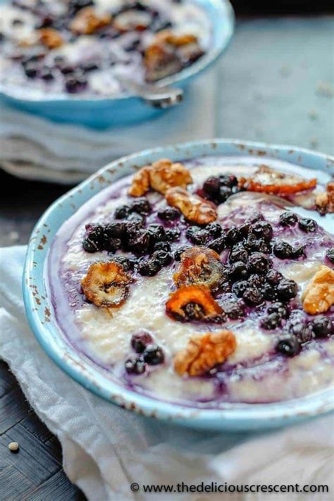 Weight which offers enormous potential to camel milk. Barley Porridge with Blueberries | The Delicious Crescent