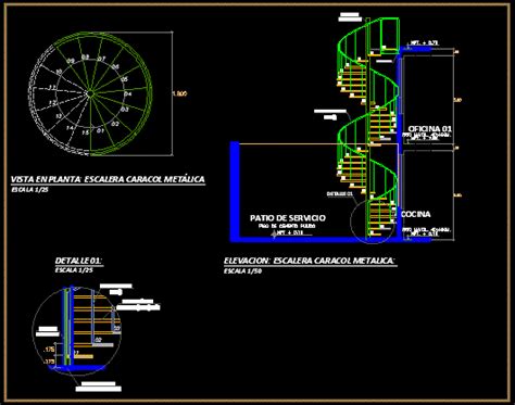 Planos De Desarrollo Escalera Caracol Metalica D180 En Detalles