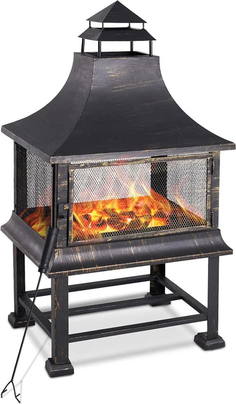Buy Vonzoy Chiminea Outdoor Fireplace Wood Burning Fire Pit For