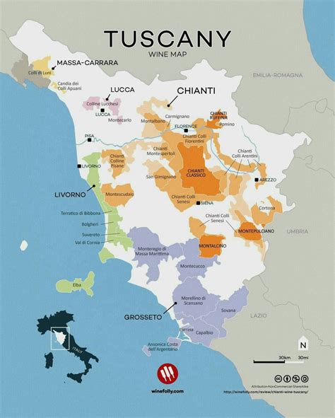 Tuscany Wine Map Italy Chianti Wine Tuscany Wine Italy Wine