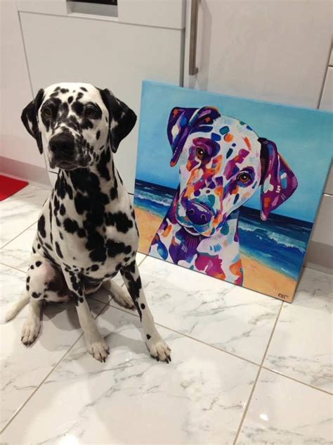 Dalmatian Portrait Dog Paintings Dog Artwork Dog Beach