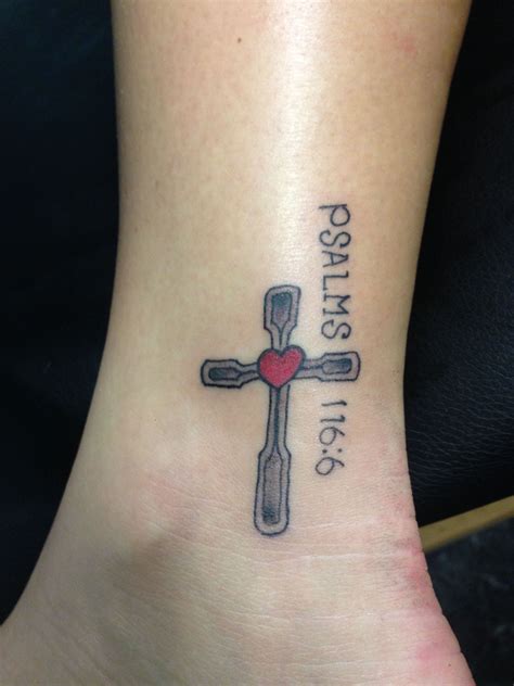 Cross Heart Tattoo Psalms 1166 Love Cross Heart Tattoos Tattoos