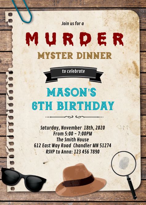Detective Murder Mystery Dinner Invitation Template Postermywall