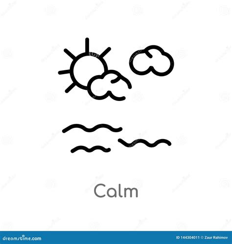 Outline Calm Vector Icon Isolated Black Simple Line Element