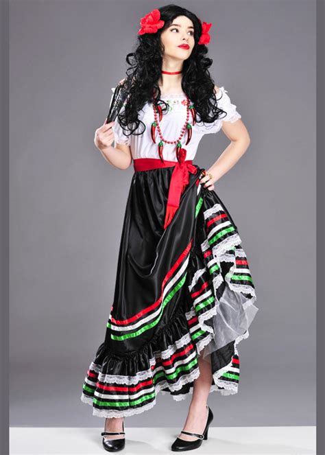 Authentic Mexican Lady Senorita Costume Authentic Mexican Lady Senorita