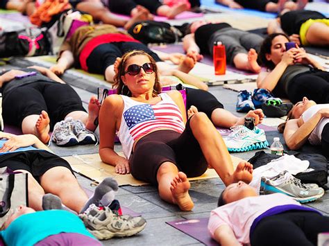 Yoga Takes Over Times Square For Summer Solstice Photo 1 Pictures