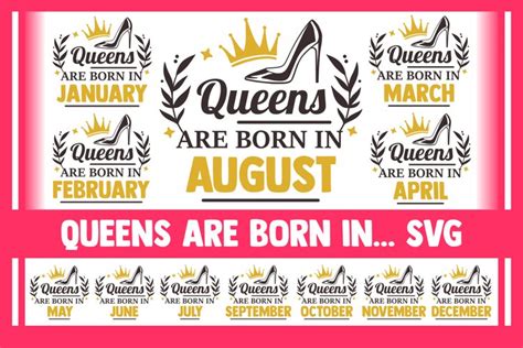 Queens Are Born In Svg Bundle Queen Svg Birthday Svg Png