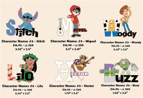 Character Names Series 3 Disney Employee Center Pins Disney Pins Blog