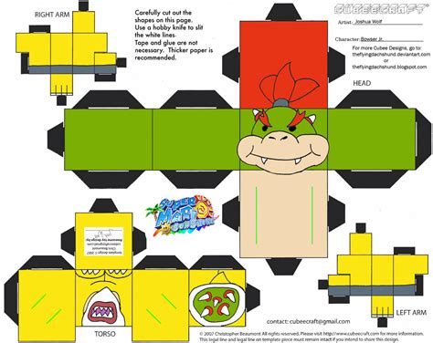 Free Papercraft And Paper Model Super Mario Bowser Pa