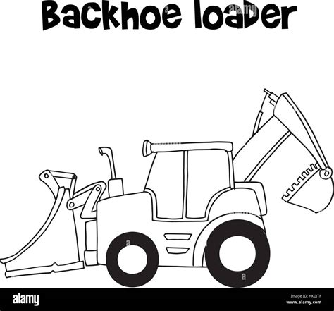 Vector Of Backhoe Loader Cartoon Stock Vector Image And Art Alamy