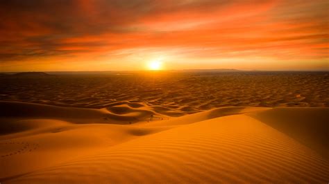Marruecos El Desierto Del Sahara Arena Puesta Del Sol Fondos De